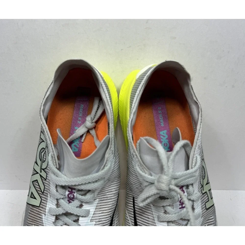 Hoka One One Men's Gray and Neon Yellow Athletic Running Shoes